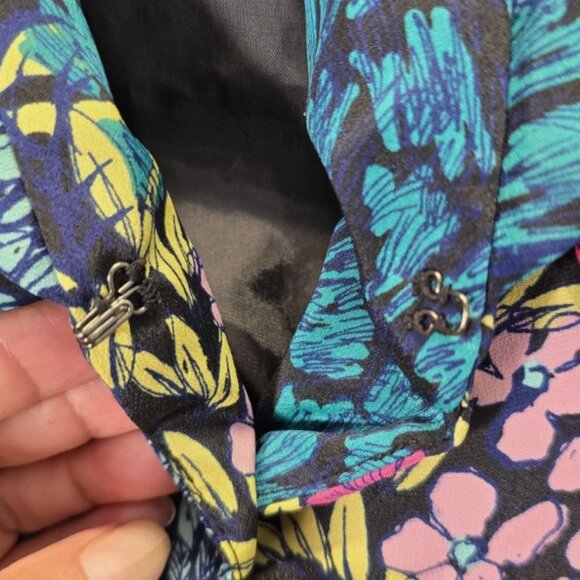 BISOU BISOU Women's XL Floral Blazer Jacket Multicolor - Picture 8 of 10